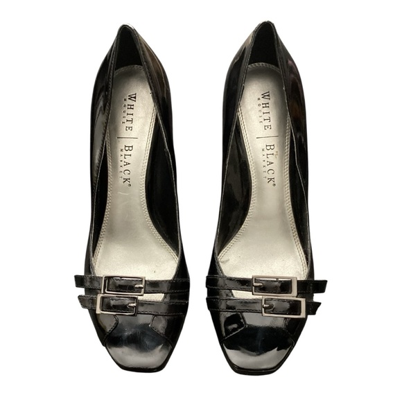 White House Black Market Black Heels with Double Buckle Design - Picture 1 of 7